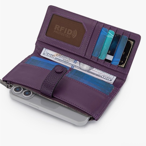 Lot of 2 Montana West Pink Wristlet Clutch & Purple Wallet - Picture 10 of 12